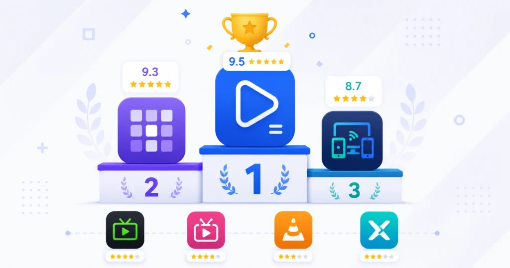 Ranking de los 7 mejores IPTV Players en 2026: podio comparativo