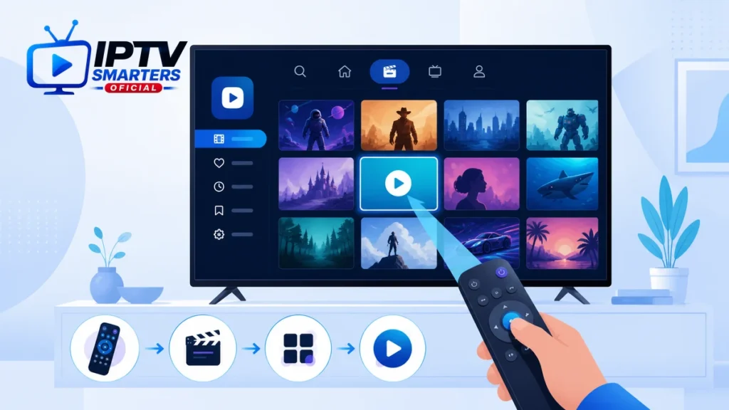 Acceder VOD IPTV Smarters Pro catálogo películas