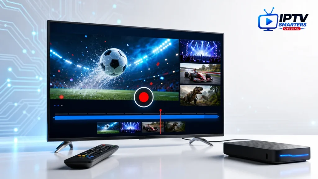 IPTV Smarters Pro grabar canales con botón de grabación y almacenamiento