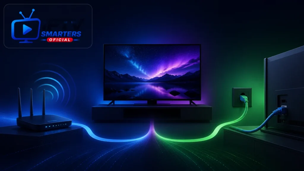 WiFi Ethernet IPTV Smarters Pro comparativa conexión